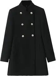 [Generic] Women Winter Coat Oversized Wool Blend Jacket Long Sleeve Woolen Coats For Warm Outerwear
