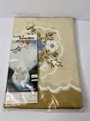 Scent Of Jasmine Tablecloth By Sunweave 70”x104” White Blue Floral Vintage