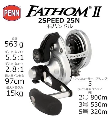 Penn Fathom 2 Fathomii 25Nld 2-Speed Model Japan