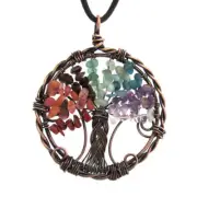 Tree of Life Multicolor Pendant NEW Wire-Wrapped w/ Cord