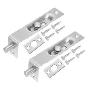 2 Pcs 4" x 0.87" Flush Bolt Door Concealed Slide Lock Latch with Screws Silver