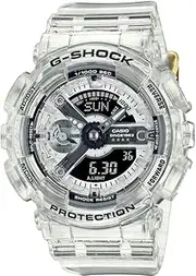 [Casio] G-Shock GMAS114RX-7A S-Series Analog Digital Mid Size Transparent Strap Unisex Adult Watch, Black Dial, 49 × 45.9 × 15.8 mm