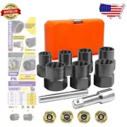Durable 9PCS Lug Nut Extractor Kit - Effectively Remove Damaged Fasteners