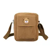 Bags for Women Fashion New Messenger Bags Corduroy Cartoon Bear Canvas Handbags Female Mini Purses Casual Shoulder Bags