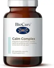 BioCare - Calm Complex - Lemon Balm, L-Theanine, Holy Basil & Magnesium Glycinate for Relaxation - 60 Capsules