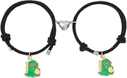 [FOYTOKI] 1 Pair Dinosaur Couple Bracelet Wrist Jewelry Matching Magnetic Bracelets Matching Couple Bracelets Heart Magnetic Bracelets Alloy Lovers European and American Two Piece Suit