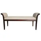 Solid Mahogany Wood Vanessa BedStool Bed End Long Hand Crafted Antique Style