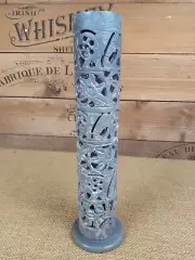28 cm Elephant Soap Stone carved Incense Burner Tower