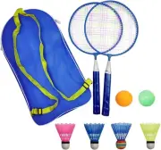 Badminton Racket for Children 1 Pair, Nylon Alloy Durable Badminton Racquet S...
