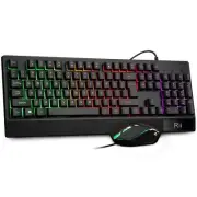 Rii RK400 RGB Gaming Keyboard and Mouse Combo ,Wired Mechanical Feel 3-LED Ba...