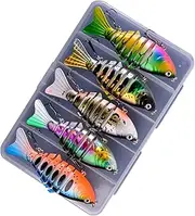 Swim Bait Lures - Jointed Fishing Lures,3.94inch Multi Joint Soft Bait 5X Lifelike for Saltwater Freshwater Trout Lakes Rivers