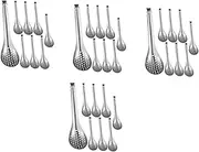 Ciieeo 32 Pcs Cooking Spoons Set Slotted Small Spoon for Home Catering and Condiment Filtration Stainless Steel