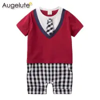在飛比找Yahoo奇摩購物中心優惠-baby童衣 連身衣 假兩件格紋學院風 42178