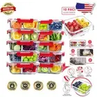 Space-Saving 2 Compartment Glass Meal Prep Containers Set - Dishwasher Safe