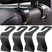 4PCS Solid Black Car Seat Hanger Seat Back Storage Hook Fits Universal