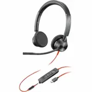 Poly Blackwire 3325 Stereo USB-C Headset +3.5mm Plug +USB-C/A Adapter (8x221aa)