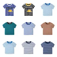 在飛比找蝦皮商城優惠-新款韓版兒童短袖半袖夏季寶寶條紋T恤休閑男童衣服