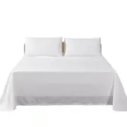 Flat Fitted Sheet 2000TC Pillowcase Set Hotel Bed S/KS/D/Queen/King White