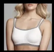 Natori 731050 Yogi Convertible Contour High Impact Sports Bra White/Grey US 34H