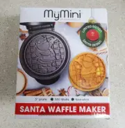 New~”My Mini Waffle Maker”~Limited Edition~Santa Clause Design~Small~5" Plate