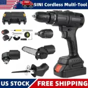 5INI Cordless Multi-Tool Brushless Combo Kit Drill Saw Wrench Power Tool Set US