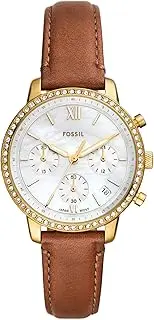 [FOSSIL] Women's Brown Leather Neutra Analogue Watch, 36mm