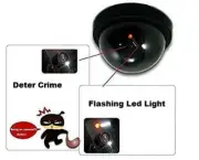 2 Pack LED Mock Dome Security Camera CCTV Fake Dummy Flashing Light w/ Batteries
