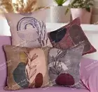 4 Set Digital Hand Woven printed Cotton Cushion Cover 18"x18" Made By Indian