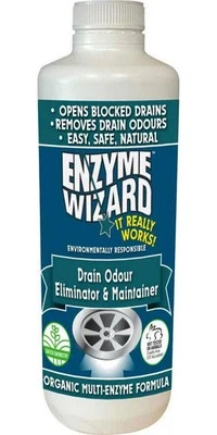 1L Enzyme Wizard Drain Odour Eliminator/Unblock Drains Kitchen/Bathroom Cleaner.