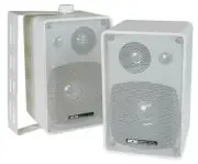MCM CUSTOM AUDIO-50-10546-3 Way White 4 Inch Indoor Outdoor Speaker Pair