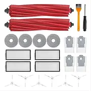 Accessories Kit Compatible with Roborock Q Revo Robot Vacuum Cleaner,Accessories Set for Roborock Qrevo Replacement Parts- 2 Main Brush, 4 Hepa Filters,4 Mop Pads,4 Dust Bags, 6 Side Brush (Mix 1)
