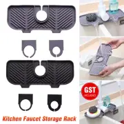 Kitchen Faucet Storage Rack Holder Soap Sponges Caddy Organizer Sink Basket AU