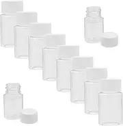 MUCKLILY 10pcs Clear Empty Bottles with Screw Caps Leakproof Containers for Laboratory Home Office Travel Use Versatile Pet Plastic Storage