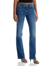 Mother The Outside Mid Rise Bootcut Jeans in Dark And Stormy Night