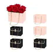 Paper Flower Bags, 6 Pcs Paper Bouquet Flower Bag, Pink/Black