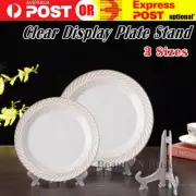 Clear Plastic Plate Stand Display Easel Photo Picture Bowl Dish Holder Frame AU