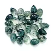 AAA+ Natural Moss Agate Cabochon Pear Shape Loose Gemstone