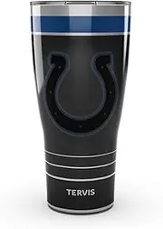 Tervis Traveler NFL Indianapolis Colts - Night Game Triple Walled Insulated Tumbler Travel Cup Keeps Drinks Cold & Hot, 30oz, Stainless Steel