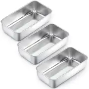 Loaf Pan Set of 3, 9¼" × 5" Bread Loaf Pans Meatloaf Pan Stainless Steel for ...