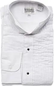 [New Era] Men's 1/4" Wing Tip Collar White Tuxedo Shirt with Black Bowtie