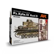 AK Interactive Pz.Kpfw.IV Ausf.D Afrika Korps + 5 Figures German Tank Crew Plastic Model Kit