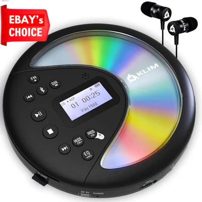 Portable CD Player Walkman with FM Radio Bluetooth Headphones Compatible MP3