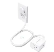 Short Flat Extension Cord 3 ft - Right Angled Flat Plug Power Strip, 16 AWG P...