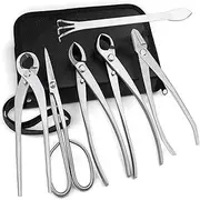Bonsai Tool Set, 6 Pieces Stainless Steel Bonsai Garden Plant Tree Scissors Cutting Tool Set with Storage Bag Tools for pl