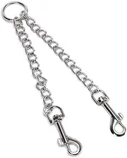 ORFOFE Stylish Double Head Dog Leash Pet Traction Strap Iron Chain for Dog Accessory