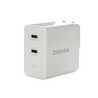 在飛比找momo購物網優惠-【Oweida】GaN 50W雙孔2C PD快充 全兼容電源