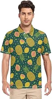 [ZZXXB] Pineapple Lemon Men's Polo Shirts Short Sleeve Quick Dry Athletic Outdoor Sports Golf Shirts S-XXL
