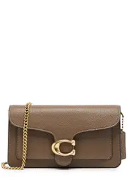 Coach Tabby Leather Wallet-on-chain - Taupe One Size