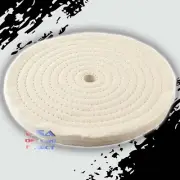 8" Spiral Sewn Stitch Cotton Buffing Wheels, Metal Polishing Buff Pads Jewelry