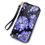 Nevenka Women Rfid Blocking Wallet Zip Around Clutch-Purple Peach